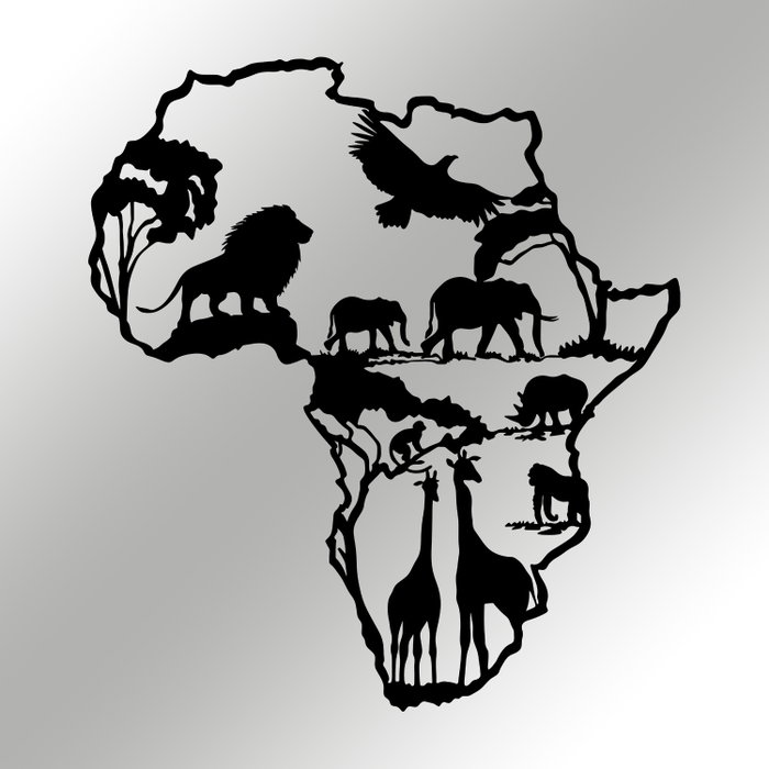 Wallity African 2 - Accesorio Decorativo de Pared Metálico Negro Wallity African 2 - Accesorio Decorativo de Pared Metálico Negro